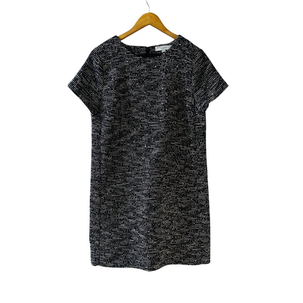 Ann Taylor Loft Tweed Short Sleeve Shift Dress Size 10 Multicolor - Picture 8 of 8